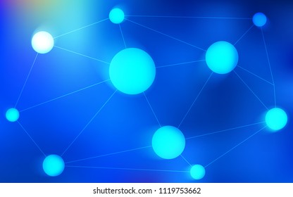 Light BLUE vector texture with disks, lines. Colorful illustration with circles and lines in futuristic style. Pattern can be used for beautiful websites.