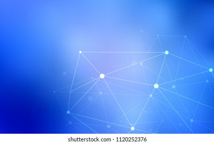 Light BLUE vector texture with disks, lines. Colorful illustration with circles and lines in futuristic style. Pattern can be used for futuristic ad, booklets.