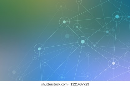 Light BLUE vector texture with disks, lines. Abstract illustration with colorful discs and triangles. Pattern can be used for ads, leaflets.