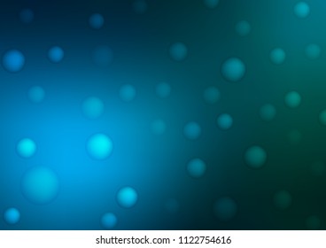Light BLUE vector texture with disks. Modern abstract illustration with colorful water drops. The pattern can be used for aqua ad, booklets.