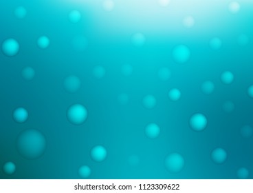 Light BLUE vector texture with disks. Blurred bubbles on abstract background with colorful gradient. Pattern can be used as texture of water, rain drops.