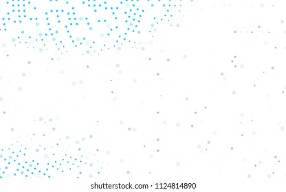 Light BLUE vector  texture with disks. Glitter abstract illustration with blurred drops of rain. The pattern can be used for aqua ad, booklets.