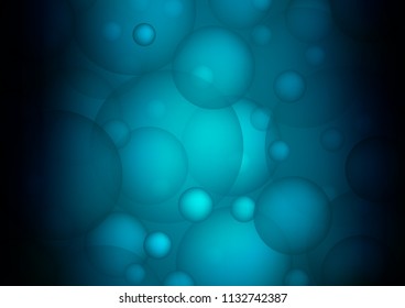 Light BLUE vector texture with disks. Beautiful colored illustration with blurred circles in nature style. The pattern can be used for aqua ad, booklets.