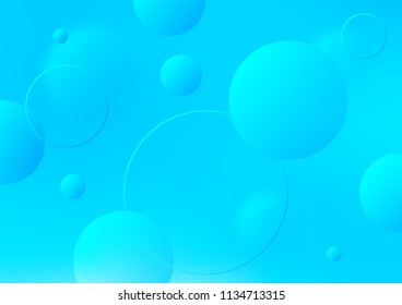 Light BLUE vector texture with disks. Blurred bubbles on abstract background with colorful gradient. The pattern can be used for ads, leaflets of liquid.