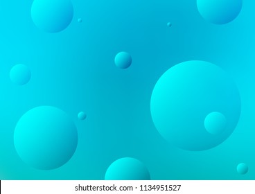 Light BLUE vector texture with disks. Abstract illustration with colored bubbles in nature style. Pattern can be used as texture of water, rain drops.
