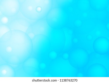 Light BLUE vector texture with disks. Abstract illustration with colored bubbles in nature style. The pattern can be used for ads, leaflets of liquid.