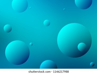 Light BLUE vector texture with disks. Blurred bubbles on abstract background with colorful gradient. New design for ad, poster, banner of your website.