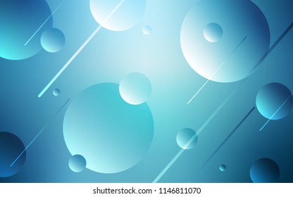 Light BLUE vector texture with disks. Blurred decorative design in abstract style with bubbles. Completely new template for your brand book.