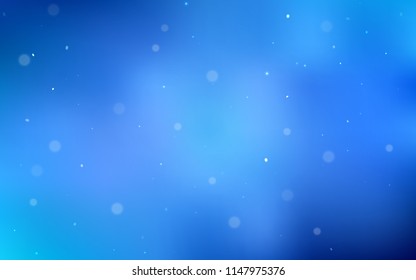 Light BLUE vector texture with disks. Beautiful colored illustration with blurred circles in nature style. Completely new template for your brand book.