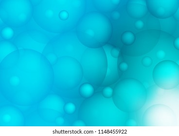 Light BLUE vector texture with disks. Blurred bubbles on abstract background with colorful gradient. The pattern can be used for ads, leaflets of liquid.