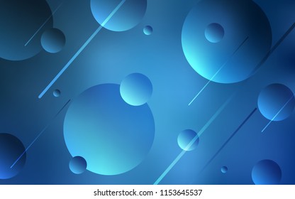 Light BLUE vector texture with disks. Modern abstract illustration with colorful water drops. Completely new template for your brand book.