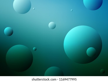 Light BLUE vector texture with disks. Blurred bubbles on abstract background with colorful gradient. The pattern can be used for aqua ad, booklets.