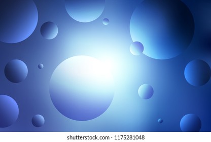 Light BLUE vector texture with disks. Blurred decorative design in abstract style with bubbles. Pattern can be used for ads, leaflets.