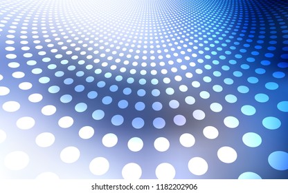 Light BLUE vector texture with disks. Beautiful colored illustration with blurred circles in nature style. Pattern can be used for futuristic ad, booklets.