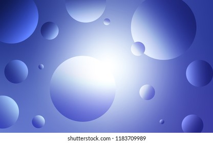 Light BLUE vector texture with disks. Blurred decorative design in abstract style with bubbles. Pattern can be used for beautiful websites.