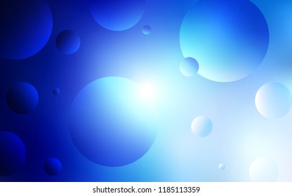 Light BLUE vector texture with disks. Glitter abstract illustration with blurred drops of rain. Pattern can be used for ads, leaflets.