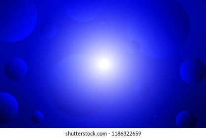 Light BLUE vector texture with disks. Modern abstract illustration with colorful water drops. Completely new template for your brand book.