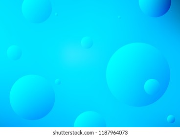 Light BLUE vector texture with disks. Abstract illustration with colored bubbles in nature style. Pattern can be used as texture of water, rain drops.