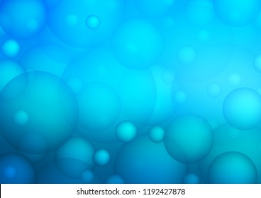 Light BLUE vector texture with disks. Beautiful colored illustration with blurred circles in nature style. The pattern can be used for ads, leaflets of liquid.