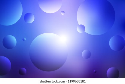 Light BLUE vector texture with disks. Glitter abstract illustration with blurred drops of rain. Pattern can be used for futuristic ad, booklets.