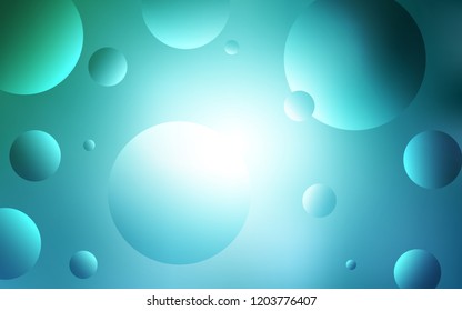 Light BLUE vector texture with disks. Modern abstract illustration with colorful water drops. Pattern can be used as texture of wallpapers.