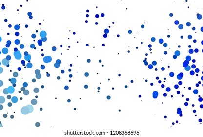 Light BLUE vector texture with disks. Glitter abstract illustration with blurred drops of rain. Pattern for beautiful websites.