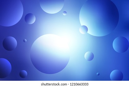 Light BLUE vector texture with disks. Modern abstract illustration with colorful water drops. Pattern can be used for ads, leaflets.