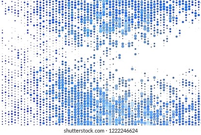 Light BLUE vector texture with disks. Blurred decorative design in abstract style with bubbles. Pattern of water, rain drops.