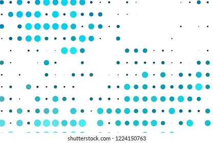 Light BLUE vector texture with disks. Blurred bubbles on abstract background with colorful gradient. Pattern of water, rain drops.