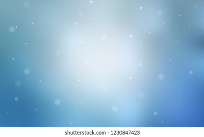 Light BLUE vector texture with disks. Glitter abstract illustration with blurred drops of rain. New design for ad, poster, banner of your website.