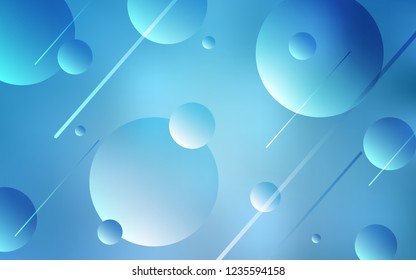 Light BLUE vector texture with disks. Illustration with set of shining colorful abstract circles. Pattern can be used for futuristic ad, booklets.