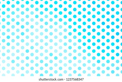 Light BLUE vector texture with disks. Blurred bubbles on abstract background with colorful gradient. Template for your brand book.