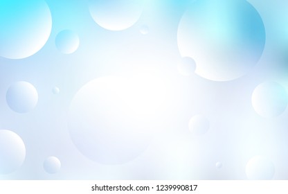 Light BLUE vector texture with disks. Abstract illustration with colored bubbles in nature style. Beautiful design for your business advert.