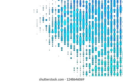 Light BLUE vector texture with disks. Illustration with set of shining colorful abstract circles. Pattern of water, rain drops.