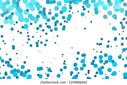 Light BLUE vector texture with disks. Abstract illustration with colored bubbles in nature style. Pattern of water, rain drops.