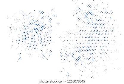 Light BLUE vector texture with disks. Illustration with set of shining colorful abstract circles. Pattern of water, rain drops.