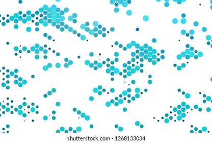 Light BLUE vector texture with disks. Blurred decorative design in abstract style with bubbles. Template for your brand book.