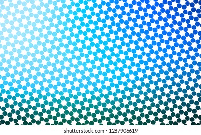 Light BLUE vector texture with disks. Blurred decorative design in abstract style with bubbles. Pattern for beautiful websites.