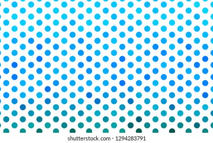 Light BLUE vector texture with disks. Blurred decorative design in abstract style with bubbles. Pattern of water, rain drops.
