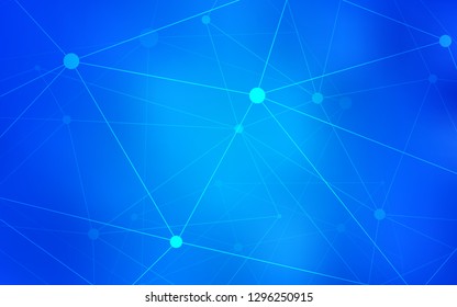 Light BLUE vector texture with disks, lines. Modern abstract colorful illustration with spheres and lines. Pattern can be used as texture of wallpapers.