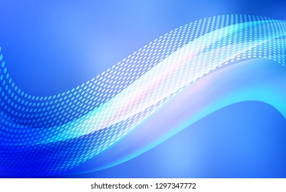 Light BLUE vector texture with disks, lines. Glitter abstract illustration with connection of triangle structure. Pattern for futuristic ad, booklets.