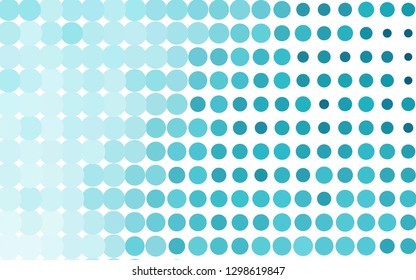 Light BLUE vector texture with disks. Blurred bubbles on abstract background with colorful gradient. Pattern for ads, booklets.