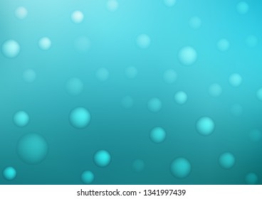 Light BLUE vector texture with disks. Blurred bubbles on abstract background with colorful gradient. New design for ad, poster, banner of your website.