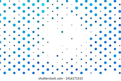 Light BLUE vector texture with disks. Glitter abstract illustration with blurred drops of rain. Pattern of water, rain drops.