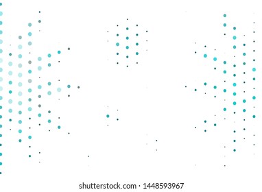 Light BLUE vector texture with disks. Blurred bubbles on abstract background with colorful gradient. Pattern of water, rain drops.