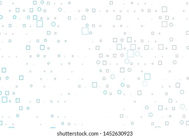 Light BLUE vector texture with disks, rectangles. Decorative design in abstract style with circles, rectangles. Design for business adverts.