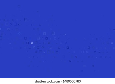 Light BLUE vector texture with disks, rectangles. Colorful illustration with circles, squares in nature style. Pattern of water, rain drops.