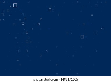Light BLUE vector texture with disks, rectangles. Decorative design in abstract style with circles, rectangles. Template for your brand book.