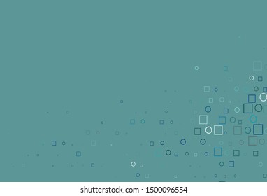 Light BLUE vector texture with disks, rectangles. Abstract illustration with colorful circles, rectangles. Pattern for beautiful websites.