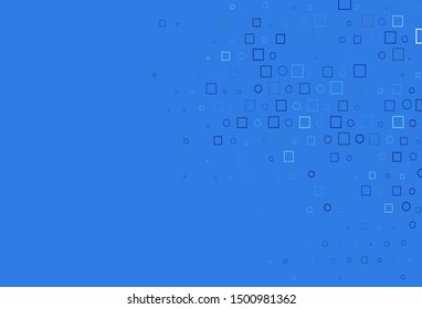 Light BLUE vector texture with disks, rectangles. Decorative design in abstract style with circles, rectangles. Pattern for ads, leaflets.